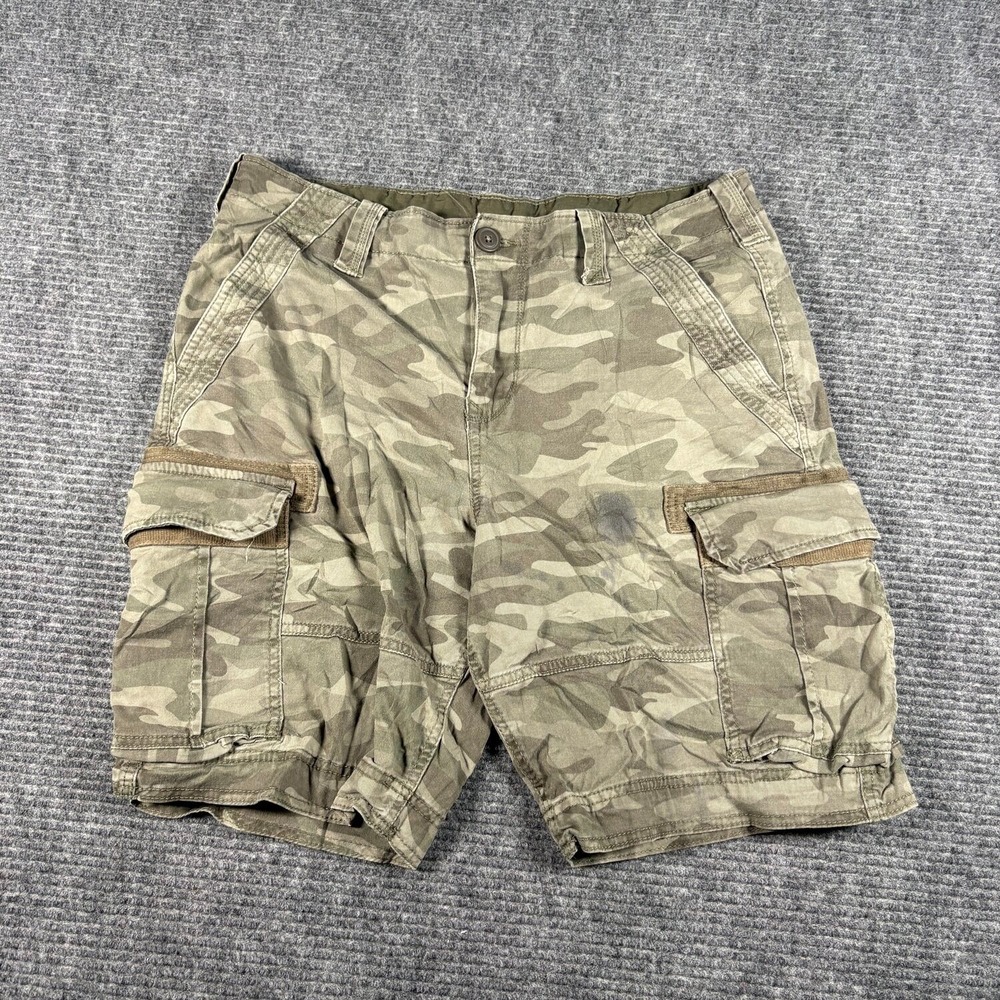 George Cargo Shorts Mens 34 Camo Green Good Stretch Utility Outdoor Pockets